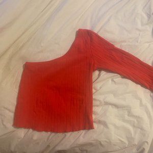 WRAY NYC Ribbed One Shoulder Long sleeve